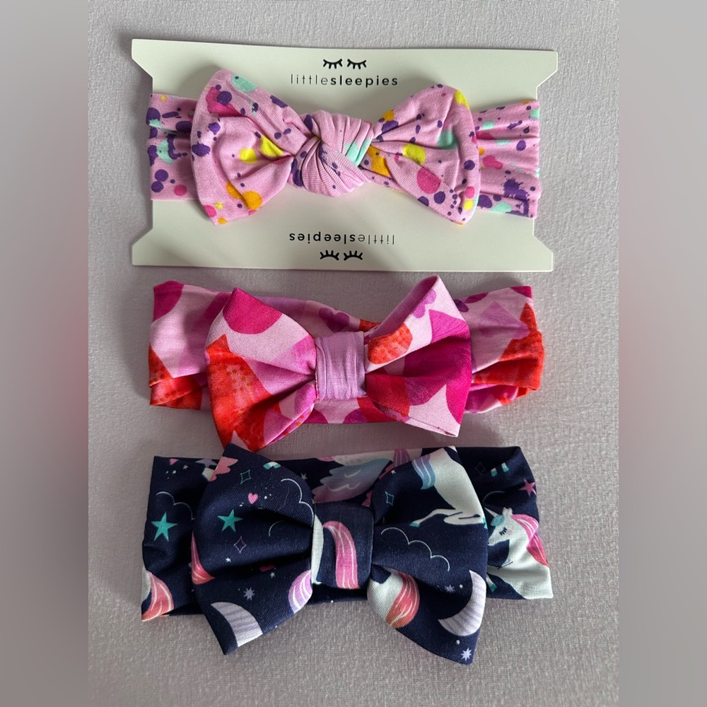 Little Sleepies Headband Bow Set of 3 NWT NWOT Bundle